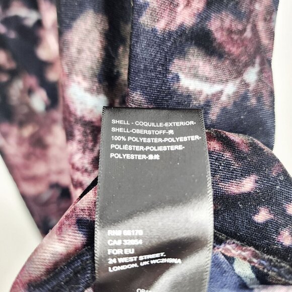 Urban Outfitters Floral Puff Sleeve Dress M Polyester Babydoll Whimsygoth Velvet - Picture 6 of 8